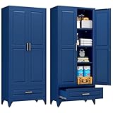 TIMELESS PIECES Metallschrank, Aufbewahrungsschrank Aktenschrank und 1 Schublade Stahlschrank mit 3 verstellbaren Einlegeböden, Mehrzweckschrank für Schule Büro Garage Küche 190 x 80 x 40 cm(Blau)