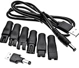 7 stück Netzkabel 5V Ersatz Ladegerät USB Adapter Set Kompatibel mit verschiedenen Arten elektrischen Haarschneidern, Bartschneidern, Rasierern,Friseuren Rasierer-Ladegerät Pflegegeräten