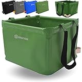 BERGTIGER® Faltschüssel Camping 18L / 21L mit EXTRA GRIFF I Faltbare Outdoor Spülschüssel & Spülwanne I Waschschüssel faltbar zum Abwaschen I robustes Camping Zubehör (Olivegrün/Khaki - 21 Liter)