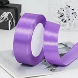 Satinband, 10/15/20/25/40/50 mm, 25 Yards/Rolle, für Hochzeit, Geburtstag, Party, handgefertigt, DIY, Verpackung, Weihnachten, Halloween, Basteln, 69-M, Lila, 50 mm
