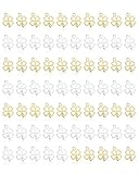 AORHOFJ 70pcs Kleeblatt Anhänger, Kleeblatt Glücksbringer Kettenanhänger, Kleine Metall Charms zum Armband, für DIY Abschiedsgeschenk, Keschlüsselanhänger, Schmuckanhänger，kleeblatt armband
