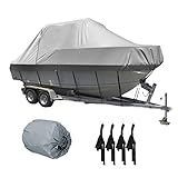 LazySof 420D Oxford Gewebe Bootspersenning Premium Bootsabdeckplane für V-Hull Tri-Hull Runabouts und Bassboote Wasserdicht Staub Schutz Cover,17to19FT: 600 * 230CM