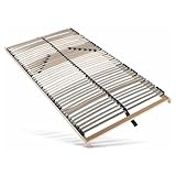 Stabiler Lattenrost 100x200, Lattenrahmen aus Buche, 42 Latten, 7 Komfortzonen, Federholzrahmen Made in Germany, Lattenrost 100 x 200 cm starr, hohe Traglast bis 150Kg