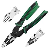 BXQ Abisolierzange, multifunktionale Abisolierzange mit Spannungsprüfer, multifunktionales elektrisches Abisolierwerkzeug aus Kohlenstoffstahl