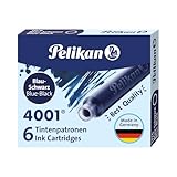 Pelikan Standard-Tintenpatronen 4001 Tinte Blau-Schwarz, 6 Stück