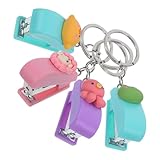 jojofuny 4 Stück Teiliges Niedliche Mini tacker mit Schlüsselanhänger Handliche Tier heftgeräte für Schule Büro Multifunktionale Kleine Hefter als Schlüsselanhänger und Dokumenten