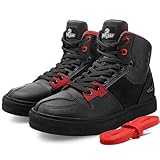 Grapelet Motorradschuhe Herren,Atmungsaktive Motorradstiefel Männer,Lässige Motocross Schuhe mit Verstärktem Leder,Knöchelpolster,rutschfest,Seitlichem Reißverschluss(46EU)