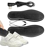 Beheizte Einlegesohlen für Schuhe, beheizte Einlegesohlen für Männer, Fußwärmer 3 Wärmeeinstellungen Wiederaufladbare Thermosohlen, atmungsaktive Schuheinlagen, Einlegesohlen