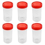 Urinbecher Probenbecher, 6 Stück Rinbecher Mit Schraubdeckel Probenbecher, 60ml Probenbecher Mit Deckel, Urinprobenbecher Aufschraubdeckelbehälter, Urinbecher Probenbecher Mit Deckel, Urinprobenbecher