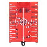 Magnetische Bodenlaser-Zieltafel, Metrische Skala mit Magnet und Hakenloch, für Ausrichtungs-, Fadenkreuz- und Rotationslaser (Rot)