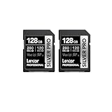 Lexar Silver PRO SD Karte 2x128GB, UHS-II SD Speicherkarte, V60, U3, C10, bis zu 280MB/s Lesen, 120MB/s Schreiben, SDXC-Karte für DSLR/Kamera/Fotografen/Videofilmer/Enthusiasten (LSDSIPR128G-B2NAA)