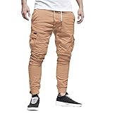 Jogginghose Herren Baggy Trainingshose Sporthose Herren Lang Elastische Cargohose Arbeitshosen Männer Freizeithose Outdoor Hosen Laufhose Sweatpants Fitnesshose Sweathose Wanderhose Jogger Hose