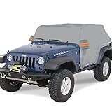 Big Ant Autoabdeckung, 100% wasserdichte Halb Autoplane für Jeep Wrangler 4 Tür,Halbgarage für Jeep Wrangler CJ, YJ, TJ und JK, Jeep Abdeckung Anti-Regen, UV