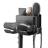 UHETLET Föhn Halterung Fönhalter Ohne Bohren Föhnhalter Föhnhalterung bad Alu Haartrockner Halterung zum Kleben Wandmontage Universal Haartrocknerhalter Haartrockner Fönhalter für Bad Barbershop Hotel