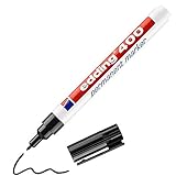 edding 400 Permanentmarker - schwarz - 1 Stift - feine Rundspitze 1 mm - wasserfest, schnell-trocknend - wischfest - für Karton, Kunststoff, Holz, Metall, Glas