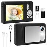 Digitalkamera 4K - 48MP UHD Kompakt Digitalkamera mit 2.8“ LCD Bildschirm und 18X Digitalzoom Anti-Shake Fotografie Vlogging Kamera mit 32gb SD Karte für Kinder Studenten Anfänger Teen (Schwarz)