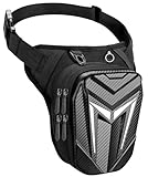 Mohard Beintasche Motorrad, wasserdichte Oberschenkeltasche Gürteltasche, Robuste Eva Motorrad Tasche Bein, Erweiterbare Aufbewahrung Bauchtasche Herren Damen für Radfahren, Wandern, Klettern