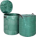 HASA zone Gartenabfallsack Stabil mit Deckel, 2x300L Gartensack Laubsack für Gartenabfälle