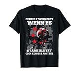 Lustiges Eishockey Geheult wird erst wenn Tape Helm Spruch T-Shirt