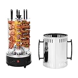 Döner-Vertikal-Multigrill | Multigrill Perfekt für Gyros, Kebab & mehr | Gyrosgrill für Fettfreies Grillen zuhause | Dönergrill Inkl. Drehspieß & 5 Spieße & Ölabtropfschalen | 1000W