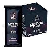 MCT Öl Pulver - Sticks - Ketone & Ketose - MCT Öl C8 - Ballaststoffe - Keine Zusatzstoffe Ohne Zucker - Vegan - 20 Sticks à 10 g - Geschmacksneutral - Daily Endurance