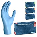 ARNOMED Einweghandschuhe Blau Extra Stark, Einmalhandschuhe in S, 50% dickere Nitrilhandschuhe, 100 Stk./Box, Handschuhe Einweg puderfrei, latexfreie Gummihandschuhe, Einweghandschuhe in S, M, L & XL