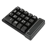 Aumotop Ergonomisches Design, Wasserdicht, Kabelloser Nummernblock, 19 Tasten, Ziffernblock für Excel- und Finanzdateneingabe, ABS-Material, Schwarz, Leicht