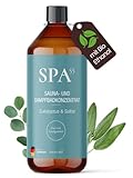 Saunaaufguss 1L Atemruhe (Eukalyptus & Salbei) – Sauna Zubehör & Sauna Aufgussmittel für intensiven Saunaduft – mit Bio-Ethanol, ohne Emulgatoren, recycelte Flasche