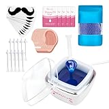 Beauty7 Mini Heizung Wachs Kits für Augenbrauen und Gesicht, Nase und Ohren + 100 g Perlen Kamille, Holzspatel USB-Kabel Professionelles Gesichtswachs-Kit