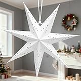 ZeiLaBang Kakadi 45CM Papiersterne zum Aufhängen,Papierstern Weihnachten,Faltstern Weihnachten,Sterne Papier zum Fensterdeko,für zu Hause,Fenster,Advent,Weihnachten,Geburtstag,Weihnachtsbaum