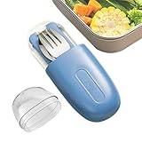 Reiseutensilien: Tragbares Edelstahl-Utensilien-Set, Reise-Abdeckungen mit Etui, wiederverwendbar, abnehmbar, inklusive Gabel, Löffel, Baguettes, Set