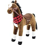 Sweety Toys 7653 Plüsch Stehpferd Sicherheit ! Little Champ Höhe 80 cm Riesenpferd Robustes, stabiles Reitpferd Stahlunterbau Keine STYROPORFORM- sehr robust , kein Wackeln,