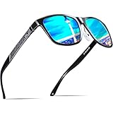 ATTCL Herren Polarisierte Fahren Sonnenbrille Al-Mg Metall Rahme Ultra Leicht UV400 CAT 3 CE (Blau/Verspiegelt)