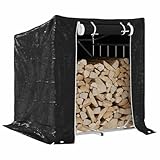 Gecheer Brennholzregal mit Regenschutz Kaminholzregal Kaminholzunterstand Holzlager Holzstapelhilfe für Garten Terrasse 100,5x80,5x110,5 cm