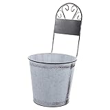 ibasenice Vintage Blumen Topf Halter mit Schwarzem Brettdesign Wandmontierte Eisenpflanzenbehälter für Balkon und Garten Deko Kreative und Praktische Blumentöpfe