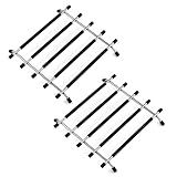 JJWNMLL topfuntersetzer Metall 2 pcs - schwarz Küchenarbeitsplatte Schutz topfuntersetzer aus Edelstahl für heiße Pfannen Küchenarbeitsplatten Schutz mit Rutschfester Unterseite Gummifüßen