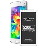 [5200mAh] Akku für Samsung Galaxy S5, (2025 Neues Upgrade) Verbessert Ersatzakku mit Hohe Kapazität für Samsung Galaxy S5/ S5 Neo SM-G900F EB-BG900BBE, EB-BG903BBE Handy Akku