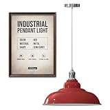 LEDSone Pendelleuchten-Set im Retro-Stil, Metall, E27, 32 cm [Energieklasse A] (rot)