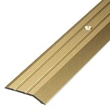 Gedotec Aluminium Übergangsprofil gelocht | 1 Stück - Abschlussprofil Alu | Fuß-Boden-Leiste höhen-ausgleich | Ausgleichsprofil Messing eloxiert | Abdeckleiste 100 cm | Übergangsschiene zum Schrauben