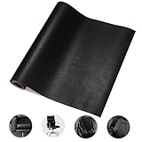 INYEEXUP Kunstleder Selbstklebend Schwarz, 43 x 300cm Wasserdichte Lederflicken Selbstklebend, Selbstklebendes Leder für Sofa, Jacken, Tasche, Möbel, Autositz Reparatur und Renovierung