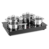Klarstein Deejay Induktionskochfeld - Kochfeld, Glaskeramikoberfläche, 3500 Watt max, neuartige Induktionstechnologie, Boost-Funktion, Touchsteuerung, Freistehend oder Einbaugerät, pianoschwarz