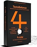 4 HIM TestoBalance - Testosteron T-Complex für Männer - 60 Vegane Tabletten mit L-Arginin, Zink, Magnesium und Selen - für Einen Normalen Testosteronspiegel, Energie und Muskelfunktion