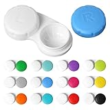 Syaonrst 12 x Kontaktlinsenbehälter, Mini-Kontaktlinsenbehälter mit 12 Farben, bunte Kontaktlinsenbox, auslaufsicher und langlebig, für Zuhause und Reisen
