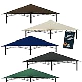 freigarten.de Ersatzdach für Pavillon 3x3 Meter Sand Antik Pavillon Wasserdicht Material: Panama PCV Soft 370g/m² extra stark Modell 3 (Anthrazit)