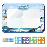 Aqua Doodle, Wassermalmatte, Malmatte Mit Wasserstift, Wiederverwendbare Drawing Matte, 44 * 32cm Eis Und Schneewelt Thema Aqua Doodle, 4 Vorlagen Und 2 Stifte, Mädchen Junge Geburtstage Geschenk