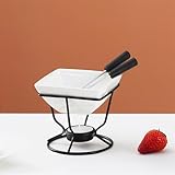 FGXY Käsefondue Set Klein, Fleischfondue Set, Keramisch Beschichtet, Schokofondue Set, Geeignet Für Mikrowellengeräte, Backöfen, Geschirrspüler, Desinfektionsschränke Usw(weiß)