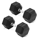 Fitvids Sechskant-Hanteln, gummierte Handgewichte, Paar für Übungen und Fitness, 18 kg, Paar