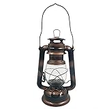 WUHUQN Öllampe, Kerosinlampe, 24 cm, Retro-Kerosin-Lampe, Vintage, Metall, Sturmlaterne, zum Aufhängen, Hurrikan-Laterne mit Docht, für Camping, Wandern, Rucksackreisen, Notfall
