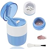 3 in 1 Tablettenmörser Tablettenteiler Pillenmörser Tabletten Zerkleinern mit Tablettenschneider Tabletten Mörser Tablettenzerkleinerer mit Schleifkopf Pillenmahler mit Aufbewahrung Reinigungsbürste