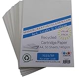 100% Öko-Recycling-Kunstpatronenpapier Tolles Kunstdruckpapier 140GSM Packung Mit 125 Blatt |Weiß|A4